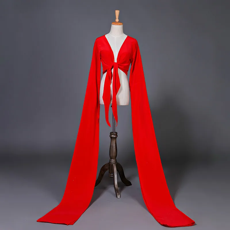 Многоцветный Hanfu воды рукава в классической Пекинской оперы Тибетский для взрослых детей практиковаться танцевальная одежда Yangko одежда - Цвет: as picture