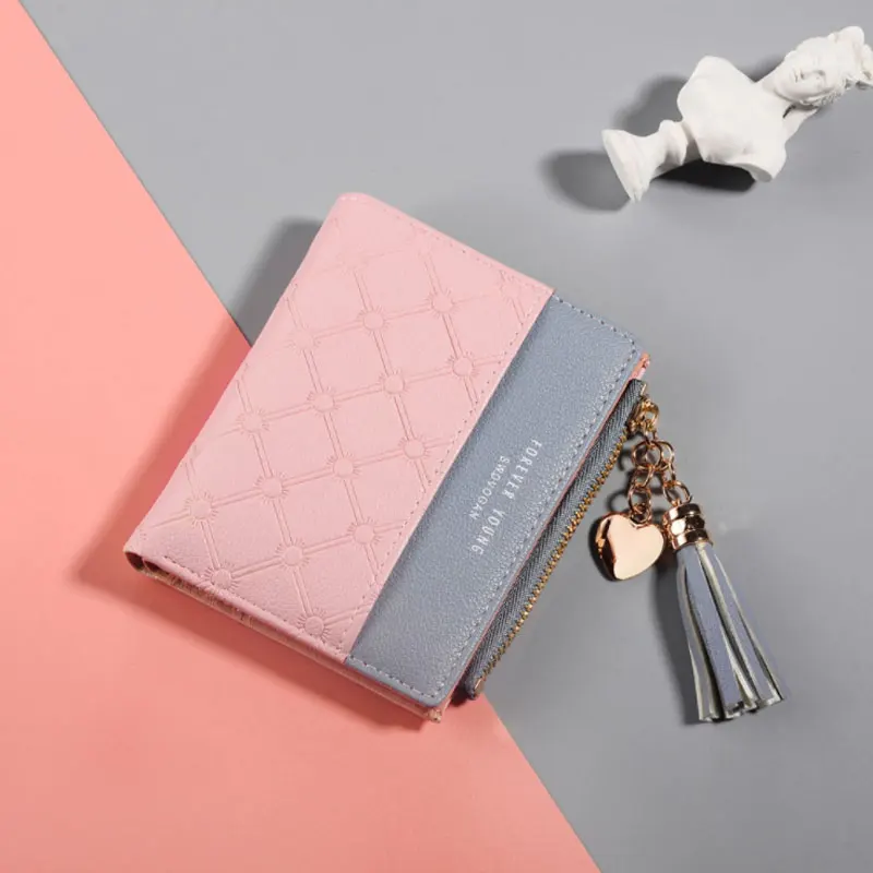 Pink Новинка, женский милый модный кошелек, кожаный Длинный кошелек на молнии, держатель для карт мягкие кожаные для телефона, женский клатч - Цвет: Pink