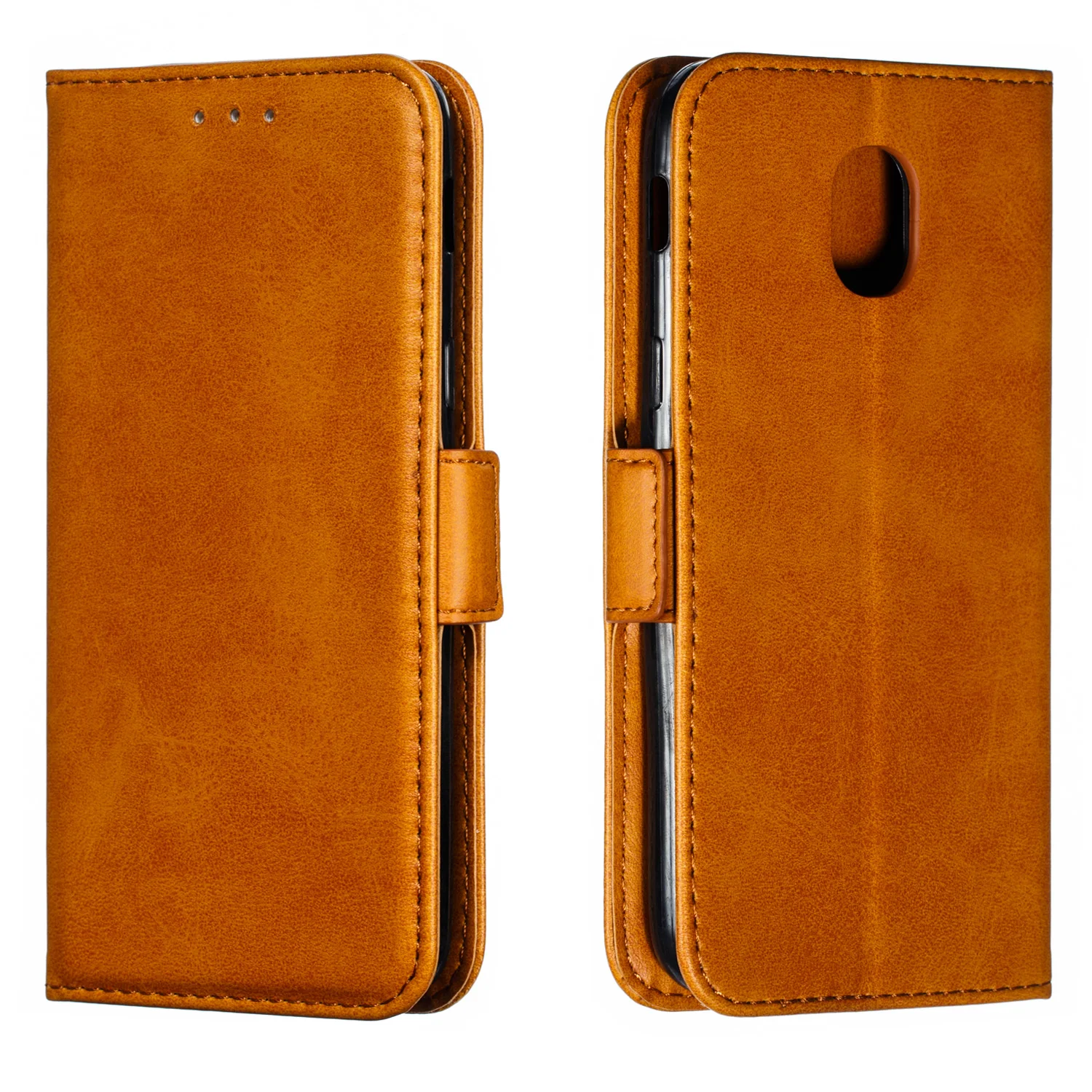 brown Чехол-книжка в стиле ретро для samsung Galaxy J3, J4, J6, J7, J8, J2,,, J4 Plus, J530, Магнитный чехол-бумажник с подставкой и отделением для карт, противоударный чехол - Цвет: brown