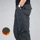 Брюки-карго мужские, тактические штаны в стиле милитари, утепленные флисовые повседневные хлопковые боевые брюки-бомберы, рабочие штаны для мужчин, зима