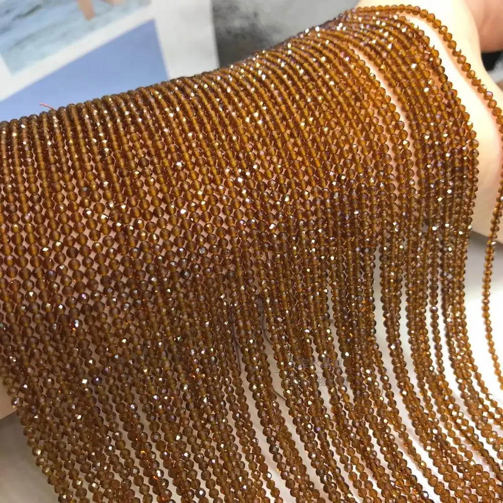 Бусины россыпью коричневый шпинель 2 мм граненые натуральные 14 дюймов для