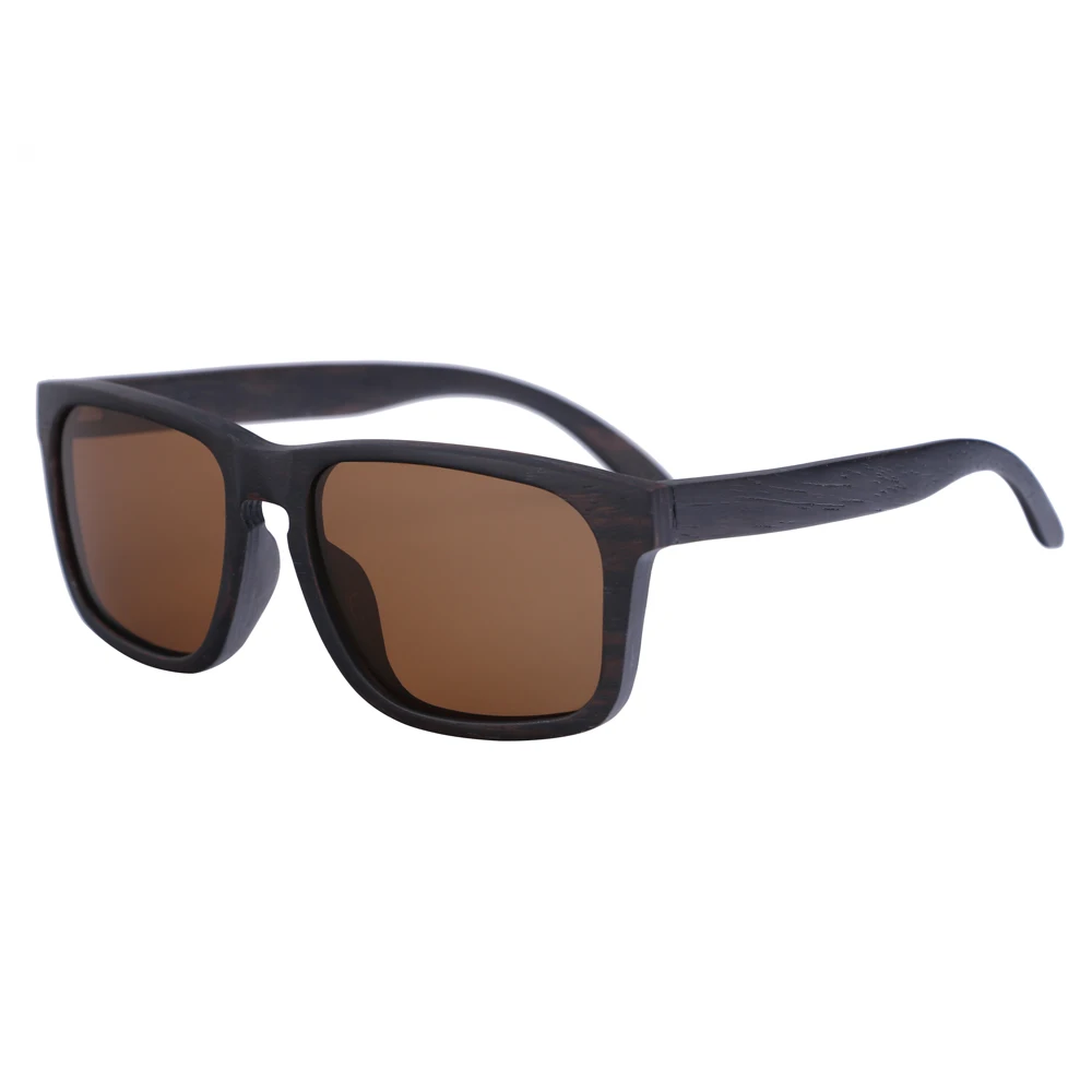 brown lens BerWer Ретро эбеновые деревянные солнцезащитные очки с поляризованными линзами и модный дизайн из дерева оправа солнцезащитные очки дропшиппинг OEM - Цвет линз: brown lens