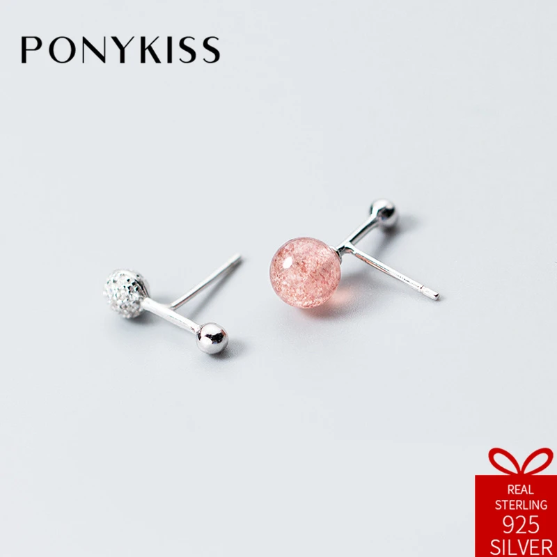 Женские ассиметричные Серьги пусеты PONYKISS из стерлингового серебра S925 пробы с