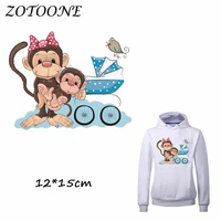 zotoone heat transfer clothes stickers baby monkey patches for t shirt jeans iron on transfers diy decoration applique clothes