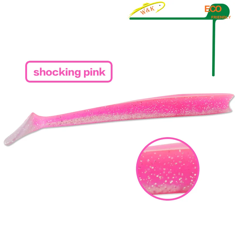 Shocking Pink Лидер продаж, Мягкая приманка 14 см, 4 шт./партия, Реалистичная приманка для ловли рыбы в виде паллока, трески, окуня, гибкая виниловая приманка для морской рыбалки, джигггинг 5,5" - Цвет: Shocking Pink