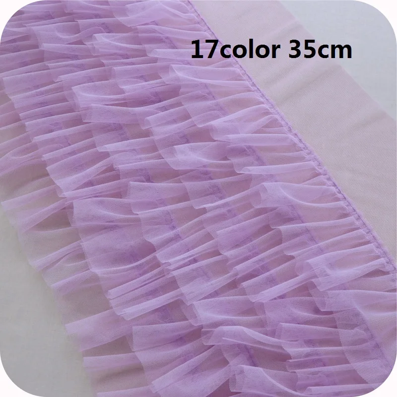 

3meters/lot 35cm 17colors 5Layers Mesh Pleated Hexagonal Net Ruffled Lace Fabric Skirt Trimming Baby Doll Door Accessory X317