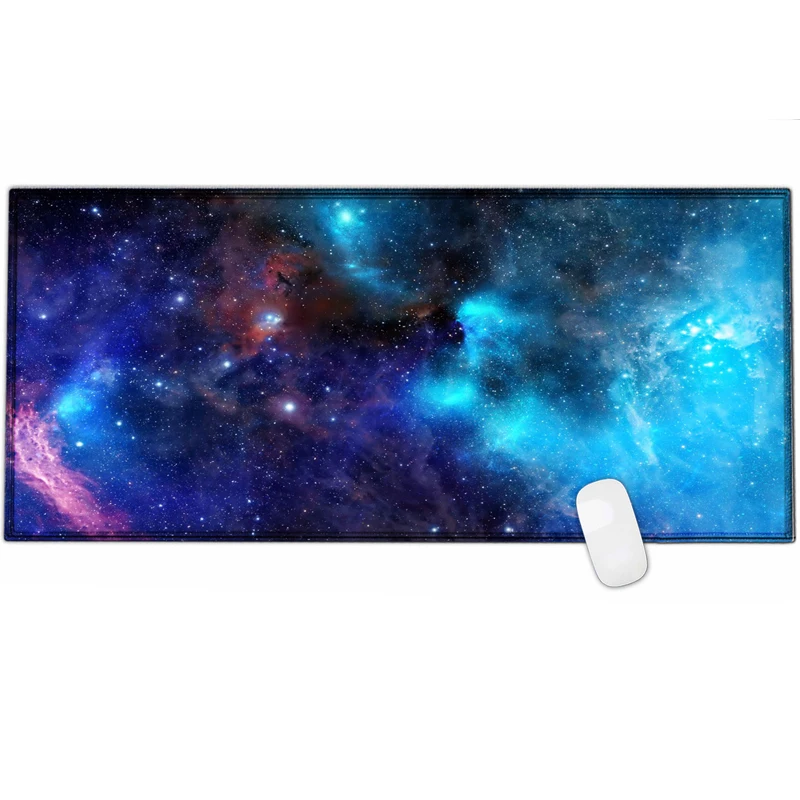 2018new большой игровой коврик для мыши 900x400 с Млечный Путь галактика и Карта мира Печать и запирание края