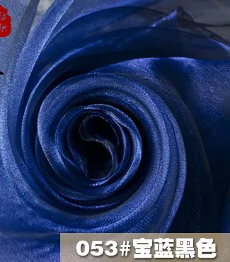 ROYAL BLUE-BLACK Двухцветная двухцветная ткань из органзы, Блестящий Мягкий светильник, ткань для занавесок, 3 метра за штуку - Цвет: ROYAL BLUE-BLACK
