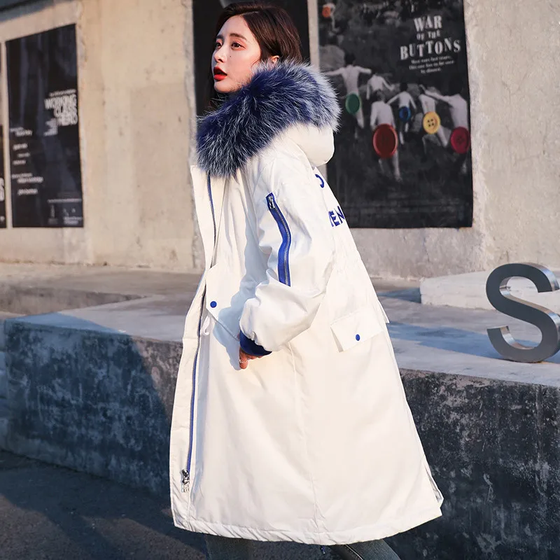 Женская зимняя верхняя одежда новинка 2018 пальто с капюшоном и меховым воротником