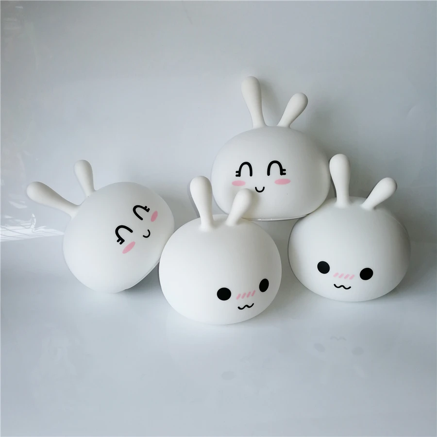 Цветной СВЕТОДИОДНЫЙ ночник с силиконовым Кроликом прикроватный светильник