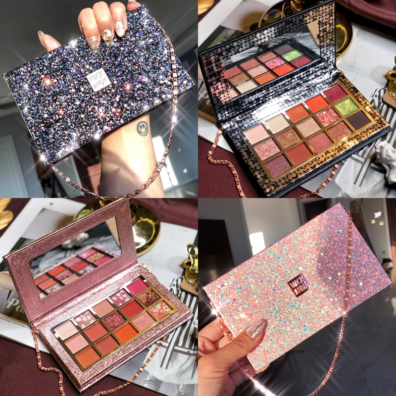 Палитра теней для век 15 цветов палитра с алмазным блеском матовая век| |