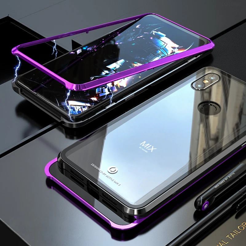 Роскошный Магнитный чехол для телефона Xiaomi Mi Mix 3 металлический корпус бампер