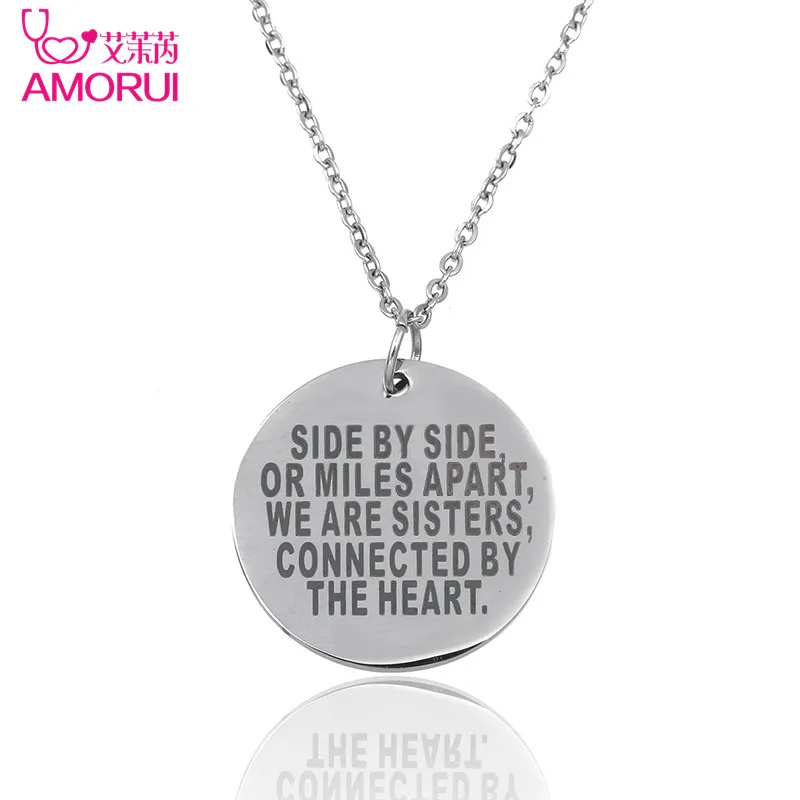 AMORUI серебро Цвет сестры и лучшие друзья массивный цепочка колье ожерелье