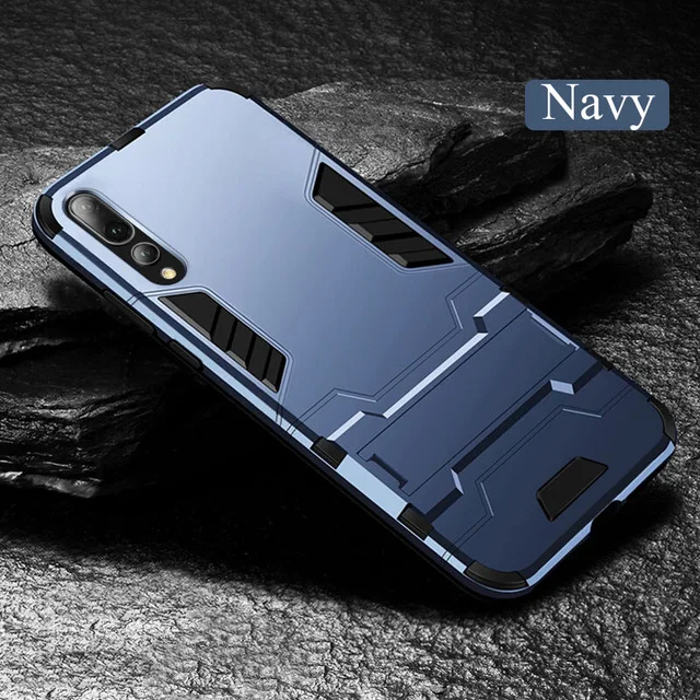 Navy Тонкий ударопрочный жесткий защитный чехол 360 для huawei P20 P20 Lite P20 Pro mate 10 mate 10Lite mate 10 Pro смешанный пластиковый силиконовый чехол - Цвет: Navy