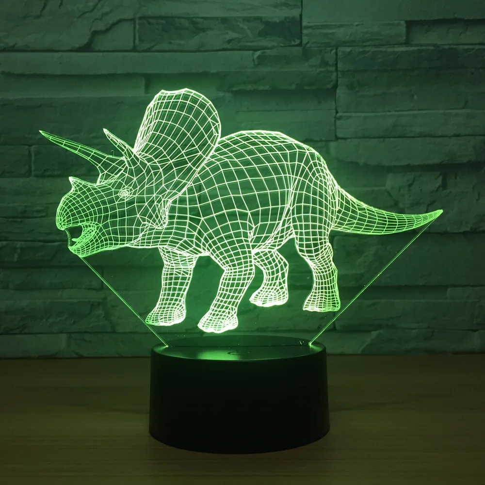 Динозавр Новинка 3D настольная лампа Luminaria Светодиодные ночные светильники Usb