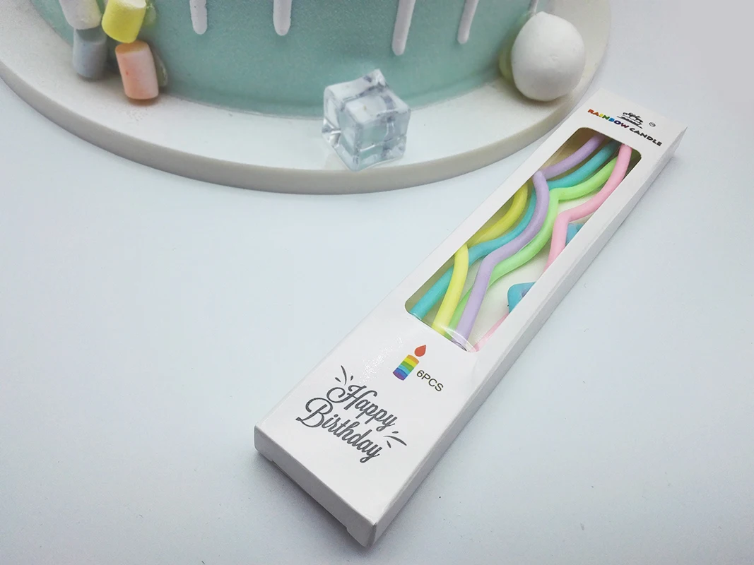 6 палочек изогнутая свеча спиральная волна день рождения Свеча для свадьбы