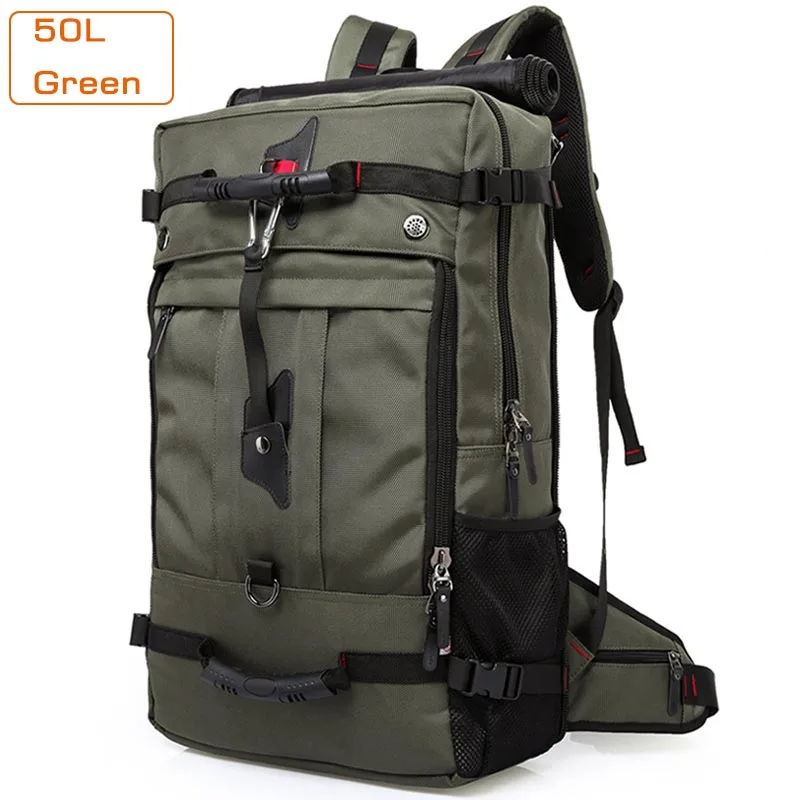 50L Green 50L Высококачественный водонепроницаемый рюкзак для ноутбука из ткани Оксфорд, многофункциональная школьная сумка, походная дорожная сумка для багажа - Цвет: 50L Green
