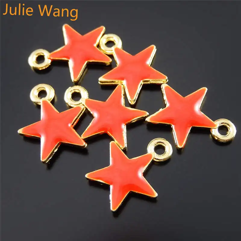 Подвесная эмалированная подвеска Julia Wang 10 шт. красная синяя маленькая с пятью