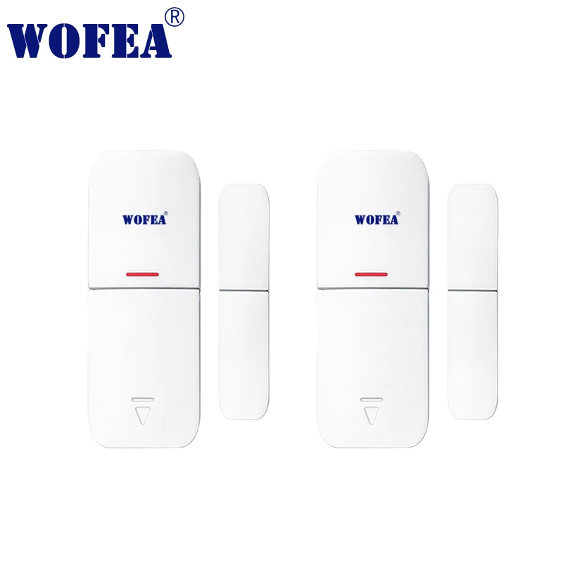 

wofea Wireless window and door magnetic sensor open detector to work with GSM alarm wifi alarm 1527 chips 2pcs/lot