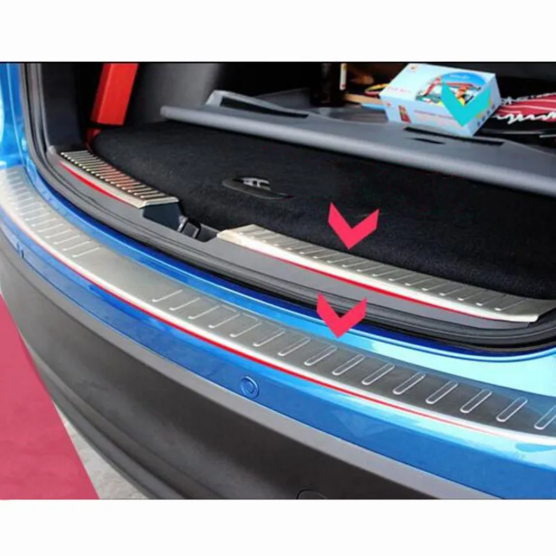 In and Out Для Mazda CX-5 2012, защита заднего бампера, автомобильные арьергарды, наклейки, защита багажника, Накладка на порог, накладка, накладка из нержавеющей стали - Цвет: In and Out