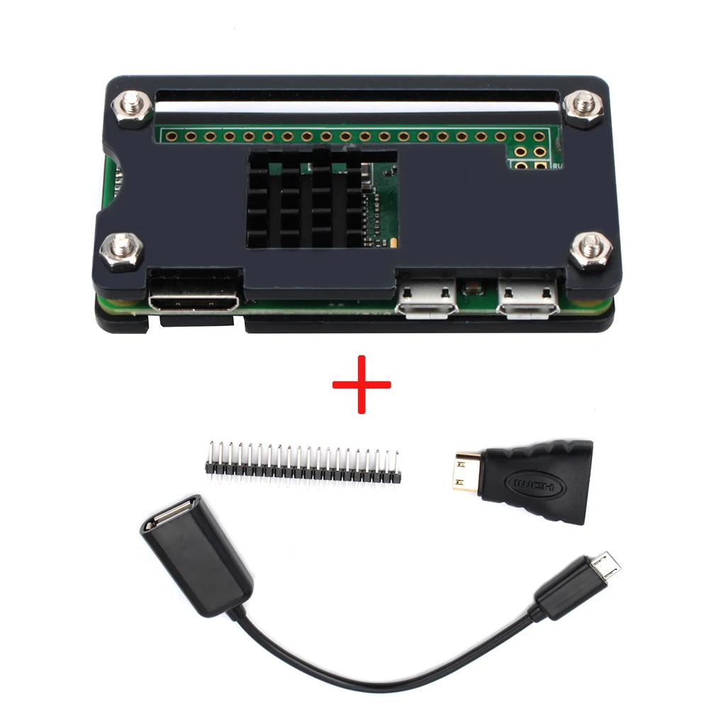 3 цвета акриловый корпус распределительная коробка комплект для Respberry Pi Zero/беспроводной с радиатором USB мини-адаптер hdmi разъем GPIO