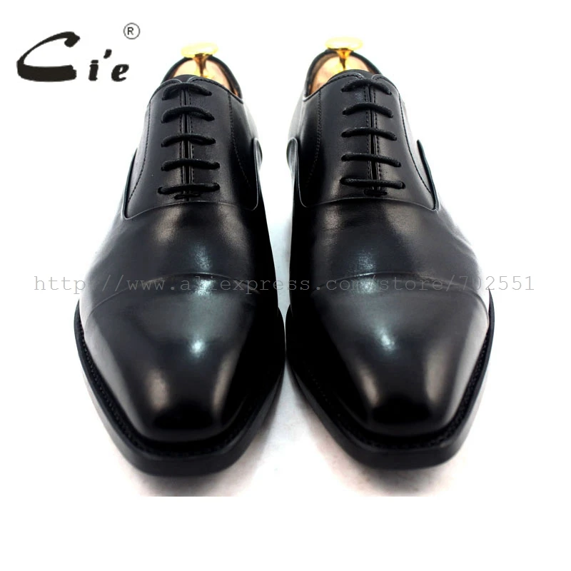 Мужские туфли оксфорды из натуральной телячьей кожи с квадратным носком|leather