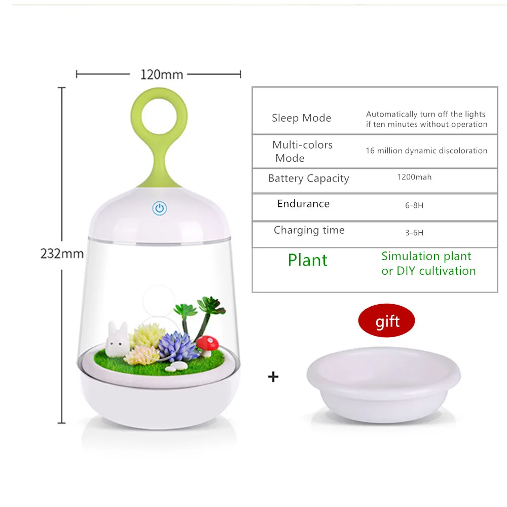 Zpaa завод DIY Детские прикроватные тумбочки настольная лампа LED Перезаряжаемые RGB