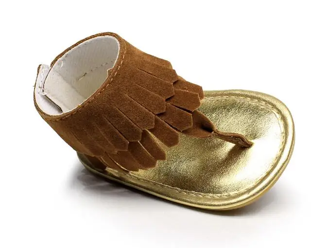 

Hot sale Summer Newborn Infant Baby Kids Pram Crib Fringe moccasins Shoes Nonslip PU leather Tassel Sandals for 0-24M girls