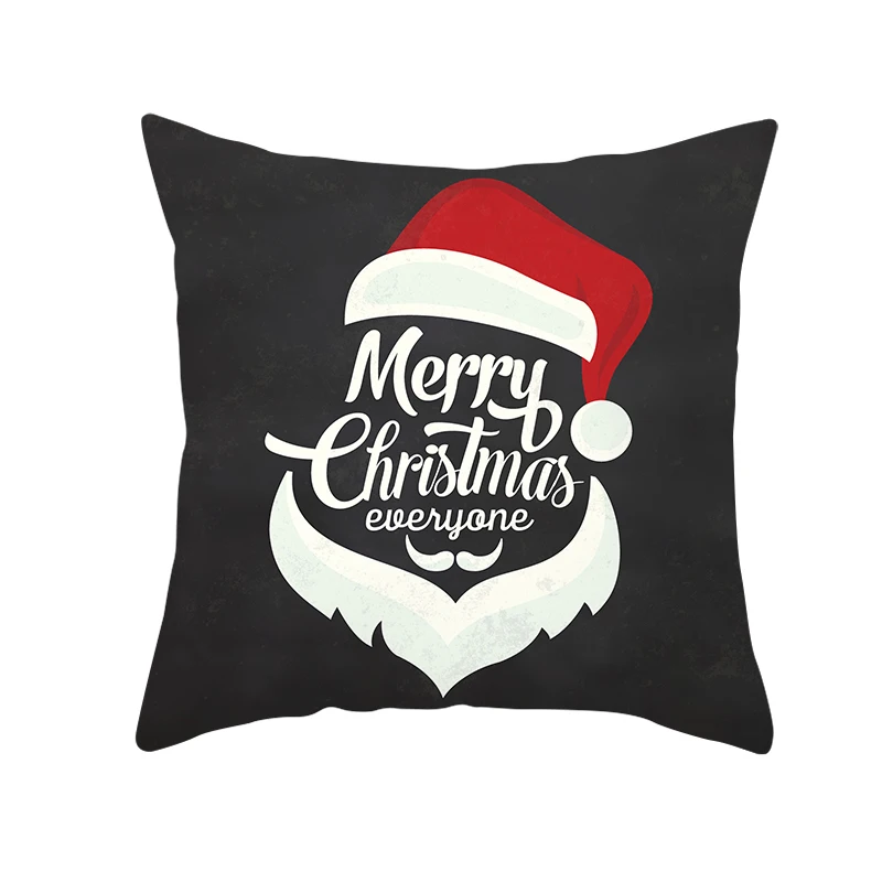 H13 mling 1pcs 45x45cm Santa Claus Christmas Tree Pillowcase Peach Skin Pillowcase Waist Pillow Polyester Throw Pillow Case Cover - Color: H13