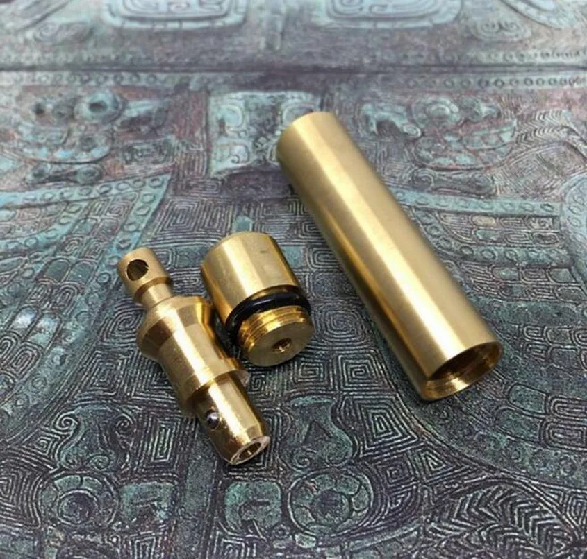 

EDC fast brass sealed cabin outdoor brass outdoor waterproof bin DIY copper cans fast copper key chain