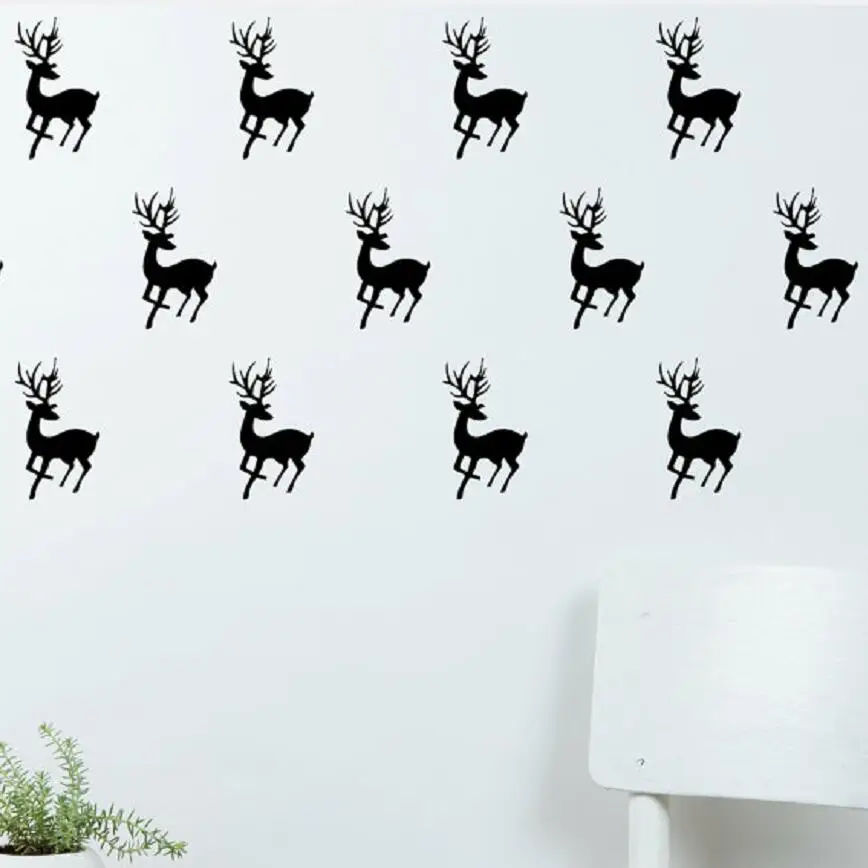

Christmas Reindeer Pattern Kids Room Sticker DIY Home Decor Vinyl Decal Nursery Baby Bedroom Living Room Decor Mural YO-60