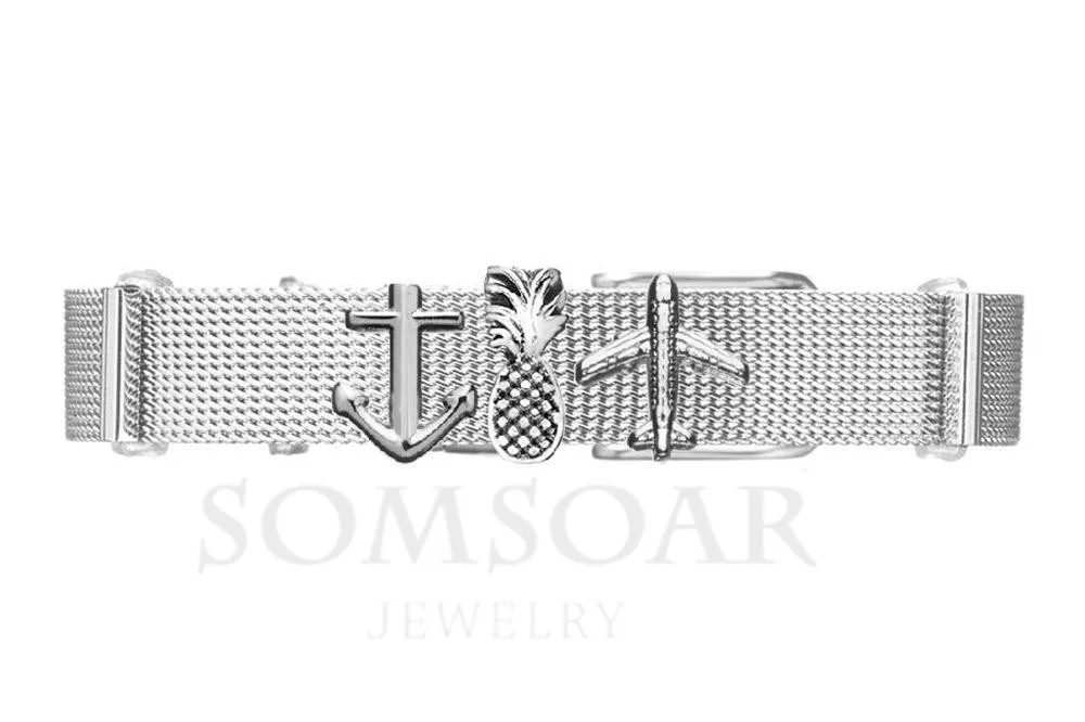 Комплект ювелирных изделий Somsoar Посеребренная сетка из нержавеющей стали