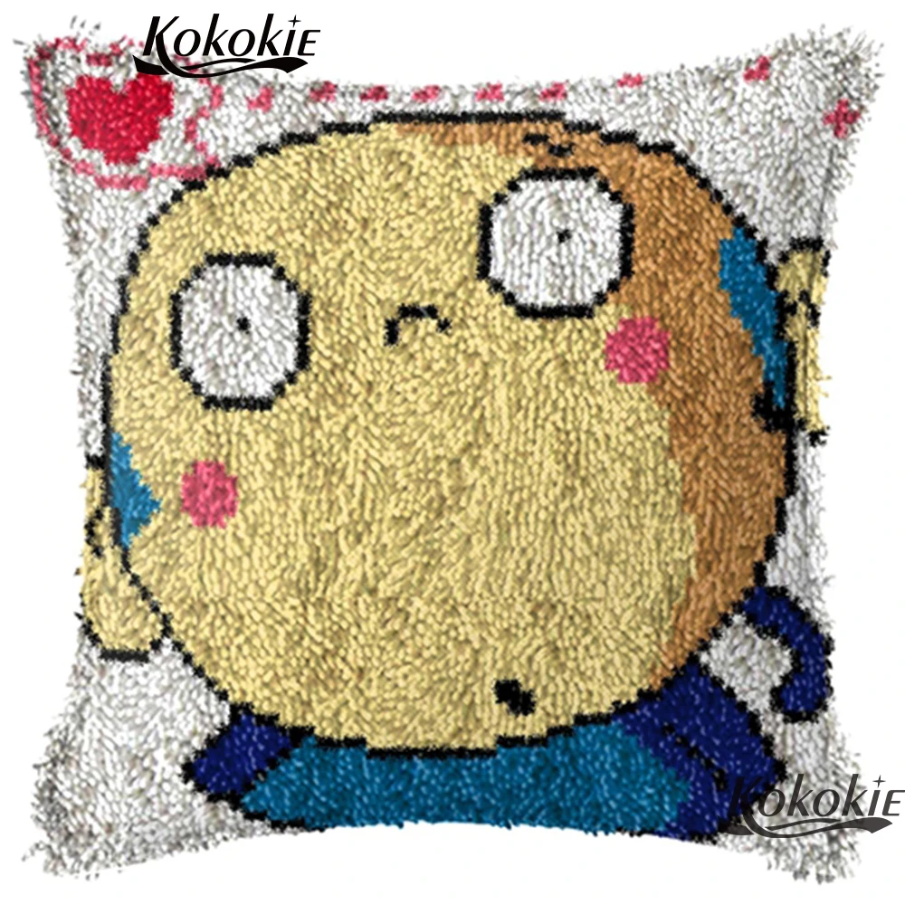 

3D Latch Hook rug making printed canvas Cushion Kits cross-stitch Crocheting Kit Rug Yarn Unfinished Embroidery Pillowcase