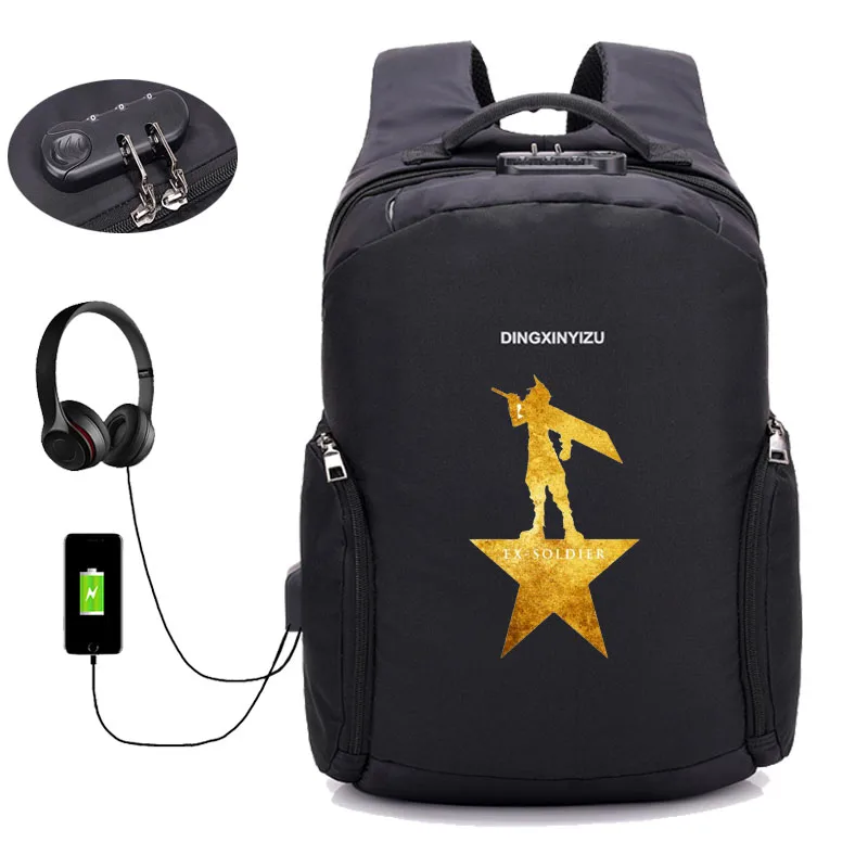 Game Final Fantasy backpack USB Charge Anti Theft Notebook Backpack Waterproof School Bags Teenage Male Laptop 8 style | Багаж и сумки