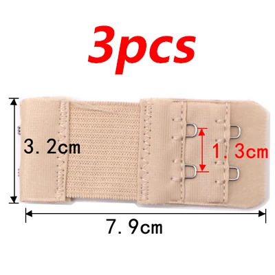3pcs 3/4 шт. Для женщин Аксессуары для нижнего белья бюстгальтер расширитель 4 ряда 4 Крючки туфли с ремешком и пряжкой нижнее белье швейные инструменты, нержавеющая сталь регулируемые расширители для бюстгальтера - Цвет: 3pcs
