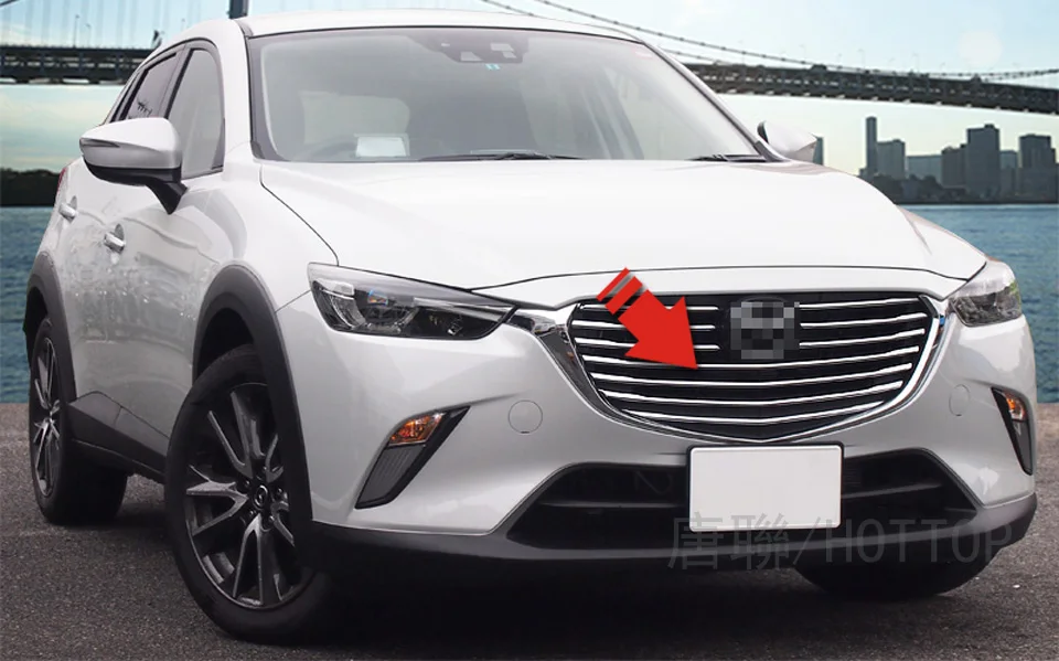 HOTTOP ABS Хром Передняя решетка Вокруг отделки для Mazda CX-3 стайлинга автомобилей