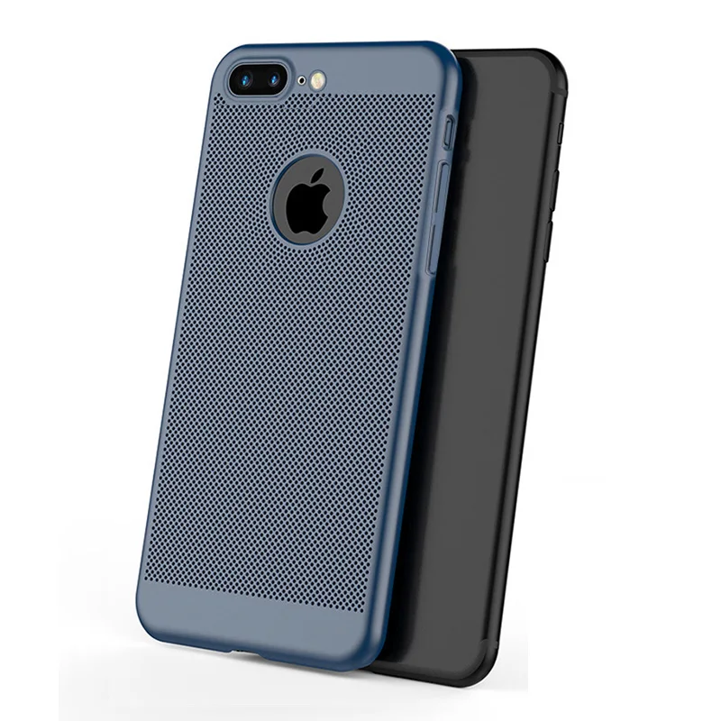 Чехол для телефона для iphone 7, 8, 6, 6s Plus, X, XS, MAX, XR, 7 Plus, 8 Plus, силиконовый, рассеивающий тепло, дышащий чехол для iphone, защита от падения, P011 - Цвет: Blue