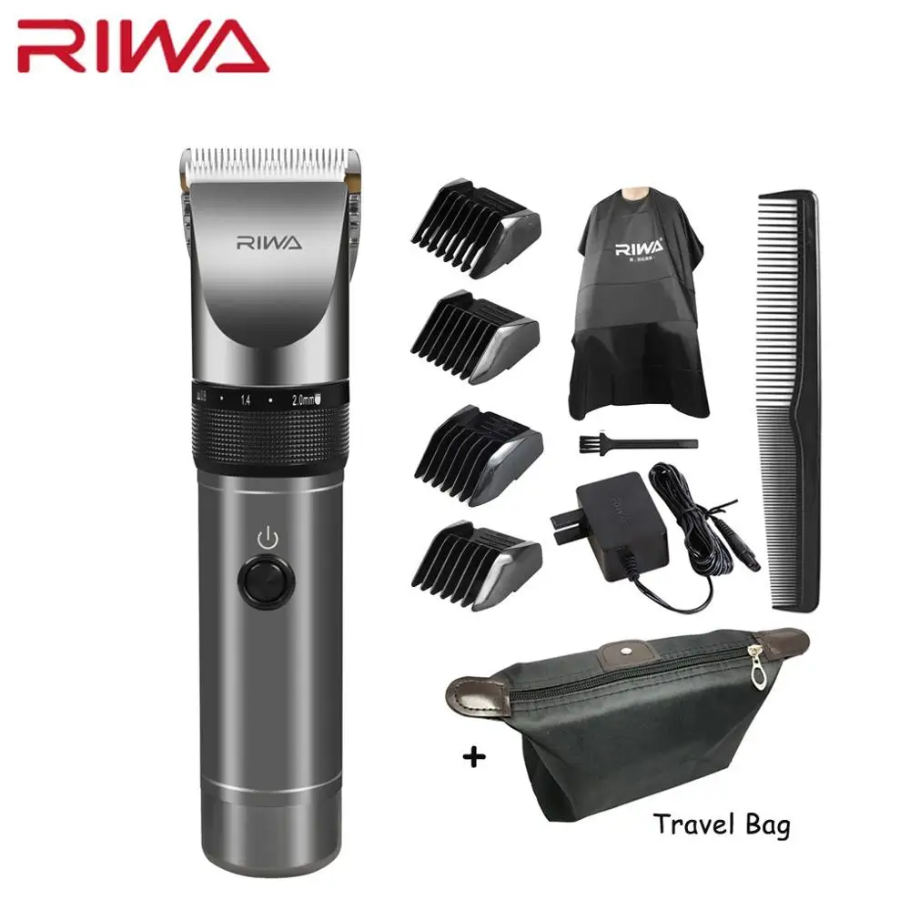 Clipper With Bag Riwa профессиональная машинка для стрижки волос 2000 мАч литиевая батарея Алюминий 100-240 В машинка для стрижки волос X9 триммер для волос Бритва для волос - Цвет: Clipper With Bag