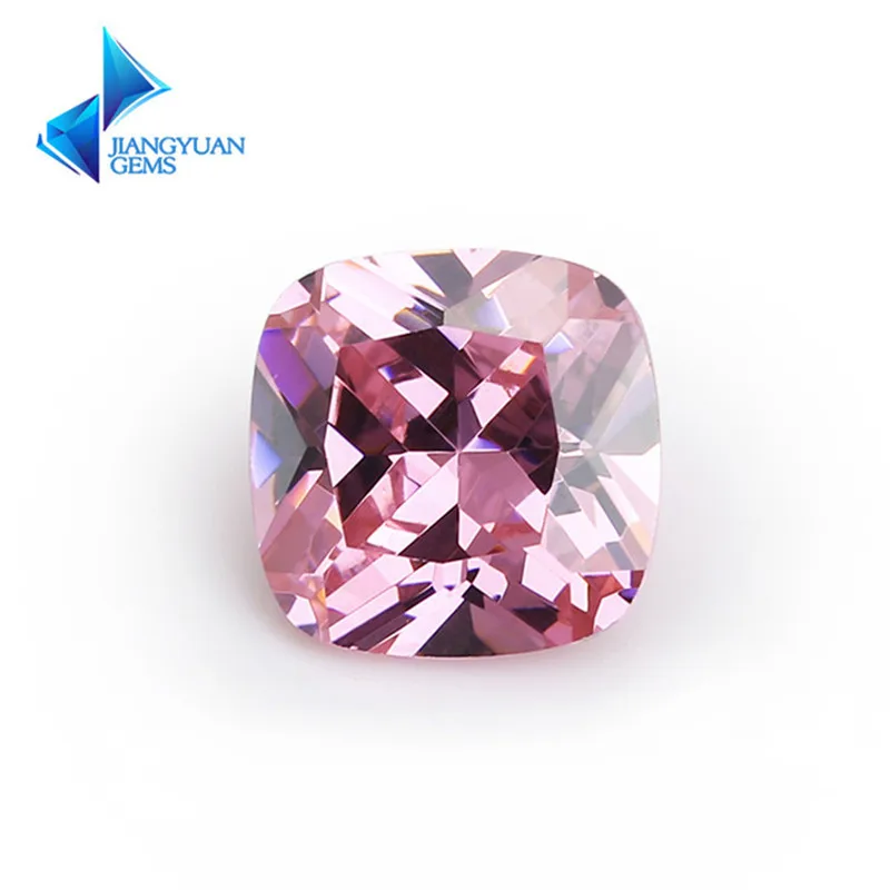 

5x5~12x12mm Pink Color Cushion Cut Shape Loose CZ Stone Beads Brilliant Cut 5A Synthetic Gems Cubic Zirconia