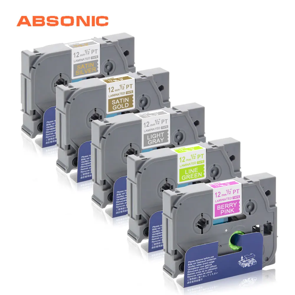 Absonic 12 мм * 5 м для Brother машина нанесения этикеток на верхнюю TZe MQP35 MQG35 MQ835 MQ934 MQL35