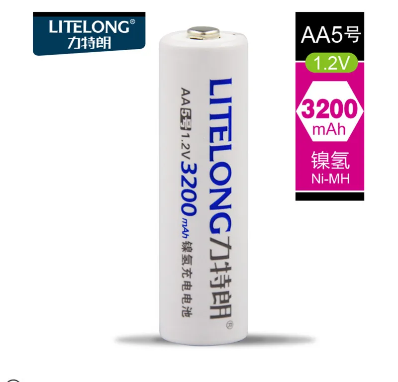 Бесплатная доставка LITELONG 4 шт. AA 3200 мАч аккумуляторная батарея беспроводная