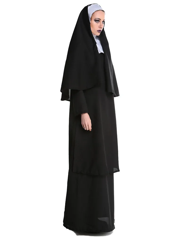 Взрослый Для женщин религиозные католические костюм сестра Хеллоуин монахини