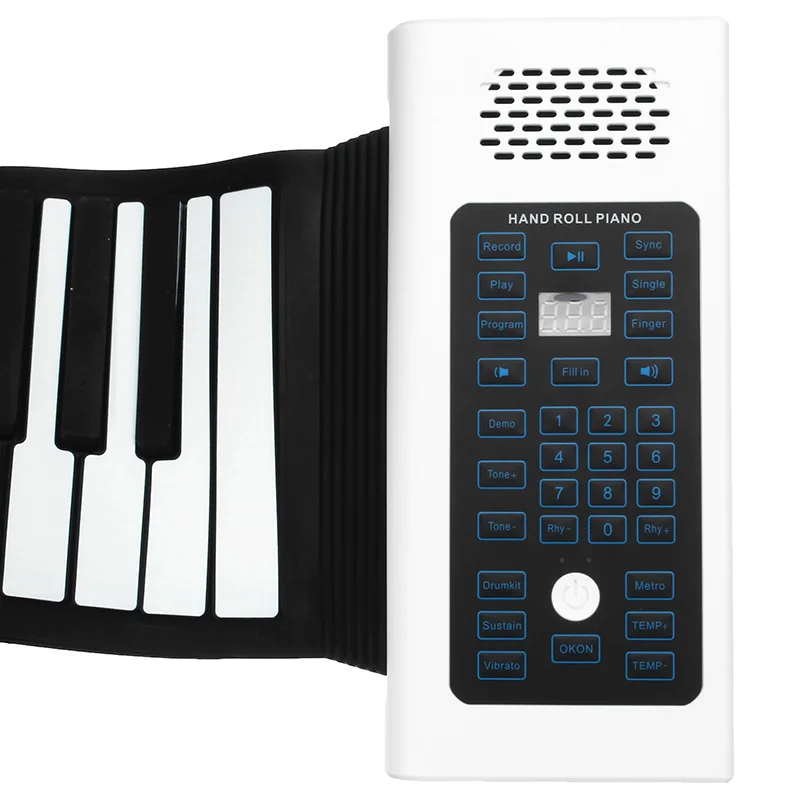 88 клавиш Перезаряжаемые клавиатура Roll Up Пианино С микрофоном Динамик для