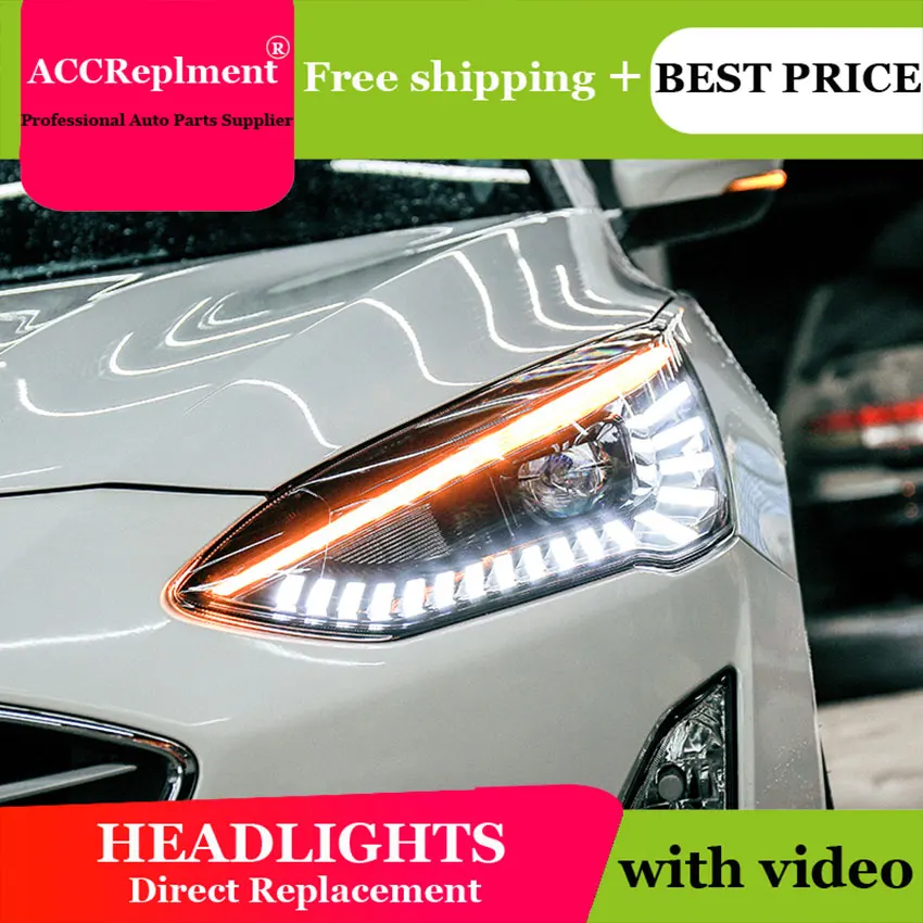 Автоматическое освещение Стиль светодиодный налобный фонарь для Ford Focus фары 2019
