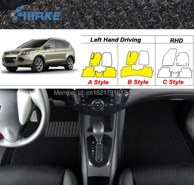 

Автомобильные коврики smRKE для Ford KUGA Escape, Противоскользящие коврики из гидрофильного волокна, передние и задние, полный комплект LHD RHD