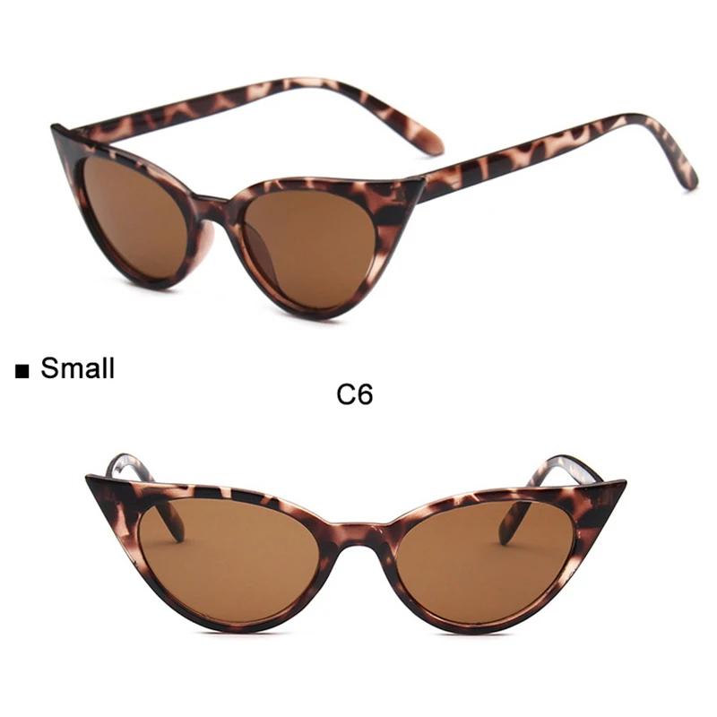 Cat Eye поддельные очки Винтаж очки Для женщин ретро Cateye солнца стильная оправа для очков очки прозрачные, оправа - Цвет оправы: C4-Leopard-Small