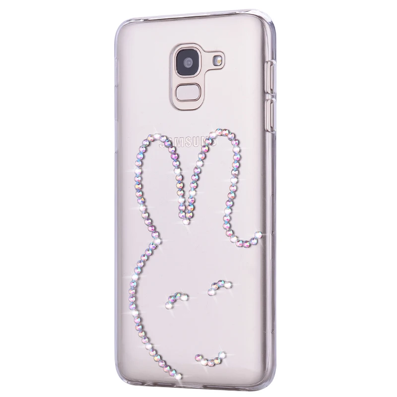 Блестящий чехол с кроликом для Samsung Galaxy J6 Plus J4 2018 s10 s10e M20 M30 A30 A50 A3 A5 A7 J3 J5 J7 2017