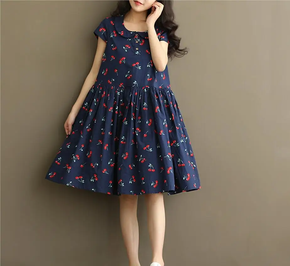 Новинка 2017 года летнее женское платье из чистого хлопка в русском стиле