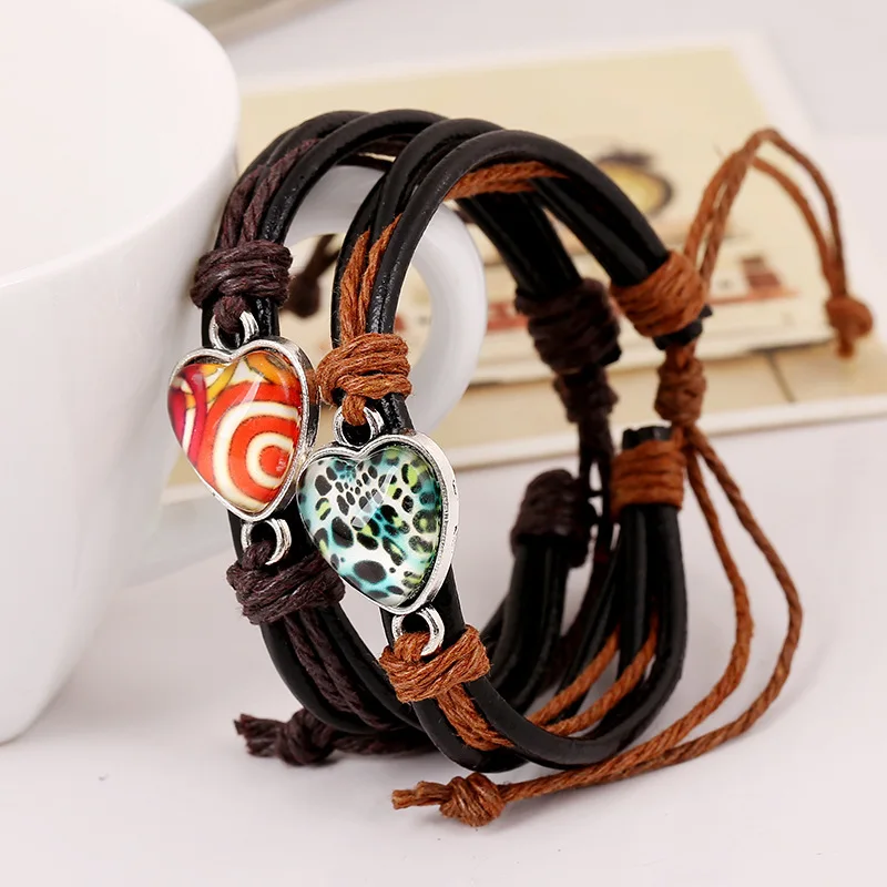 Punk Accessories New Pattern Time Jewel Export Trade Jewelry Weave Genuine Leather Cowhide Bracelet | Украшения и аксессуары