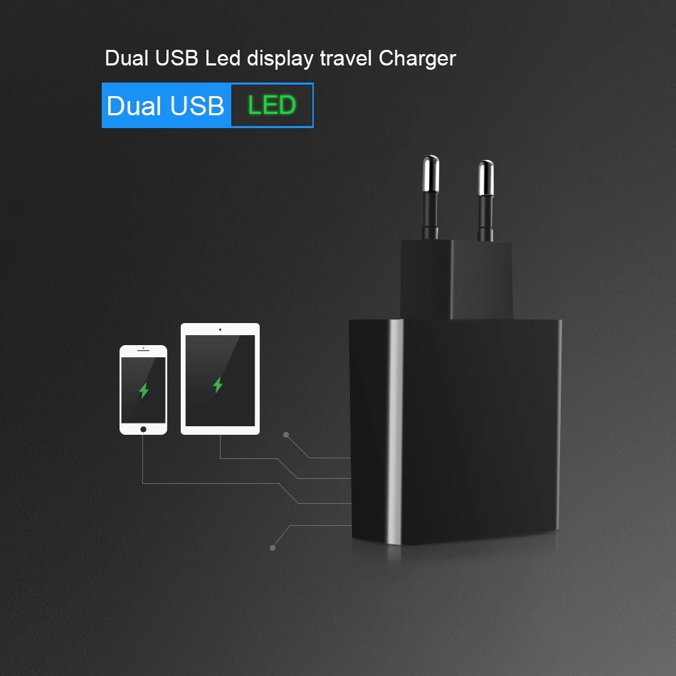 Зарядное устройство DCAE со светодиодным дисплеем 2/3 USB универсальное быстрое